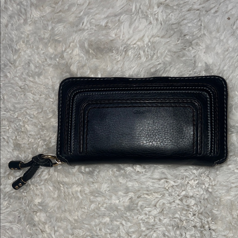 Chloé Marcie Continental Black Leather Wallet -Original-